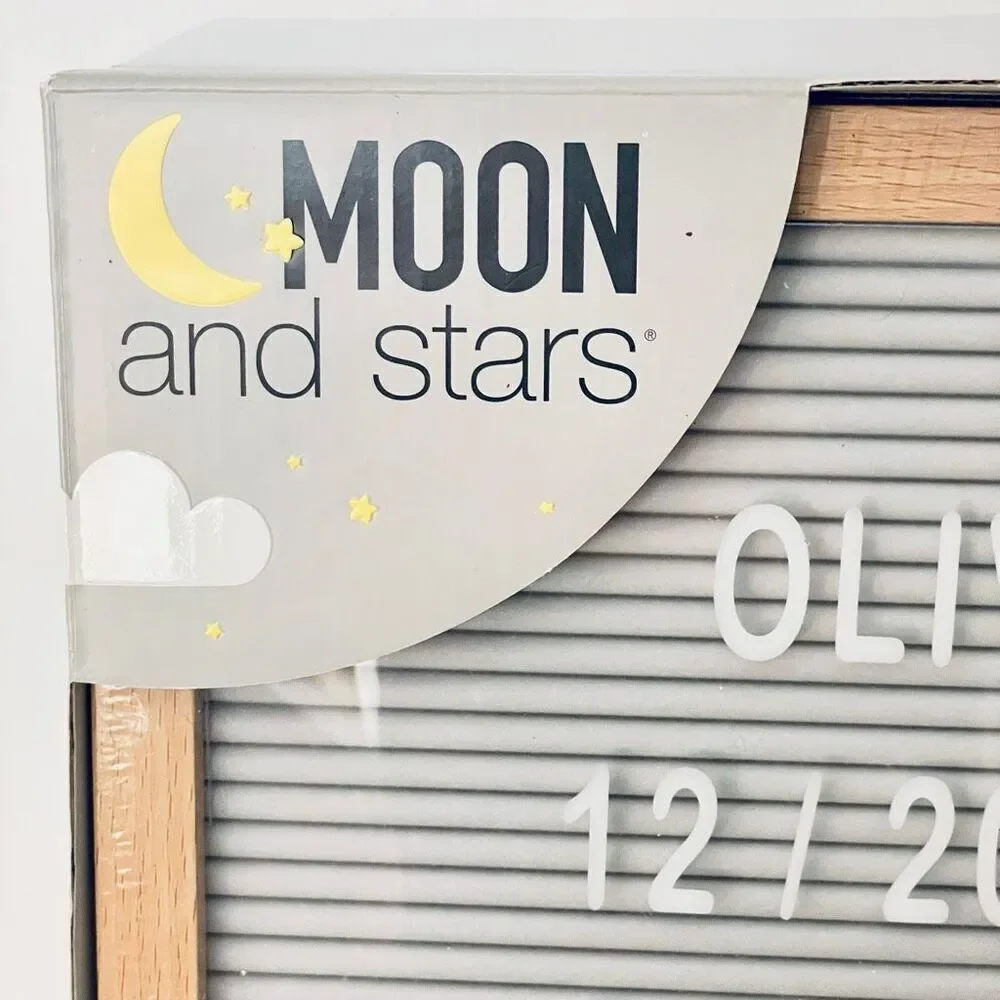NWT MOON and Stars 1 board & 164 piece letter& shape set changeable Wall Sign